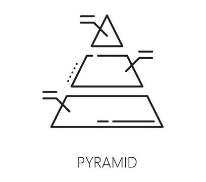 Finance data analytics, pyramid chart line icon Stock Illustration
