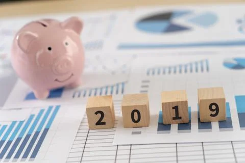 Finance Data analyzing with calculator  Economy Investment planning budget Stock Photos