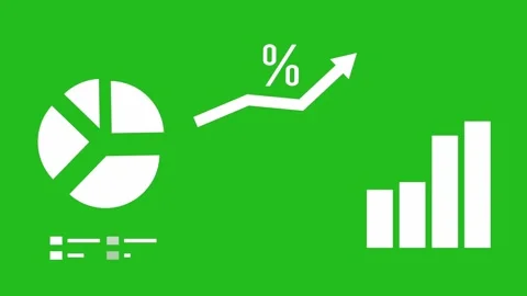 Finance Data Infographcs Icons Green Screen Motion Graphics Animation 4K Stock Footage 332220171