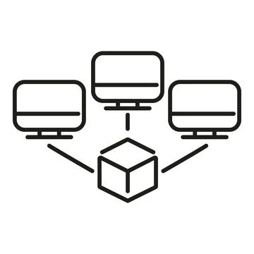Finance data network icon outline vector. Digital currency Stock Illustration