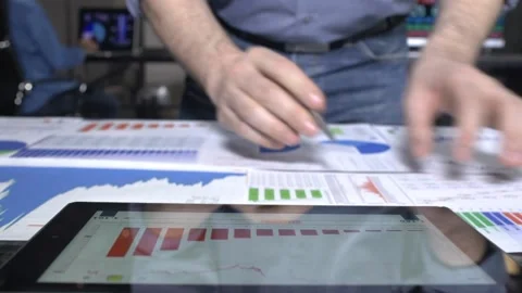 Finance data on tablet Stock Footage 200164587