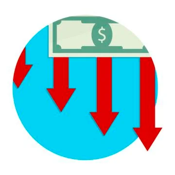 Finance decline and collapse icon vector Stock Illustration