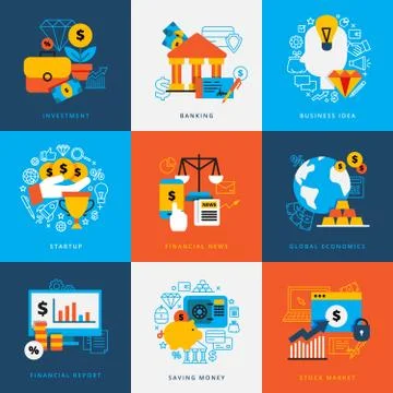 Finance Design Concept Set Stock Illustration