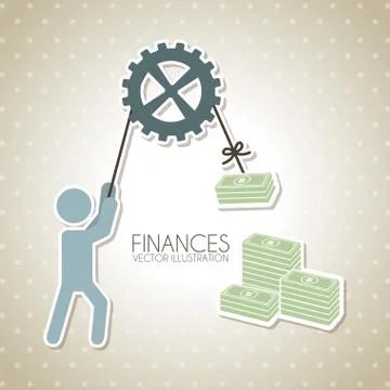 Finance design over dotted background vector illustration 库存插图