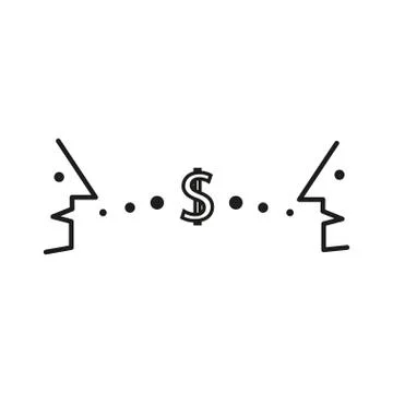Finance dialogue between two individuals about money Stock Illustration