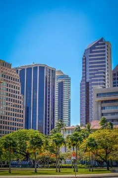 Finance district of honolulu Stock-Fotos