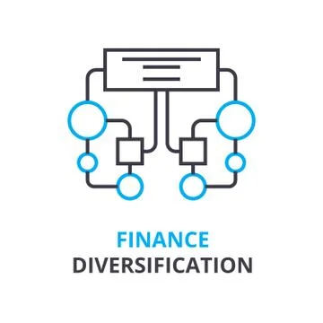 Finance diversification concept , outline icon, linear sign, thin line pictogram Stockillustratie