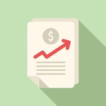 Finance document icon flat vector. Bank payment Stock Illustration