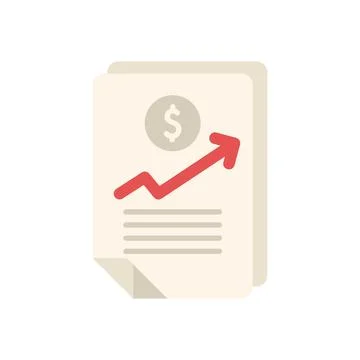 Finance document icon flat vector. Bank payment Stock Illustration