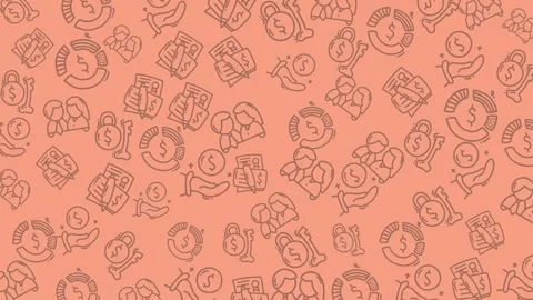 Finance doodle patterns create a vibrant background of icons and business symbol Video stock 334368767