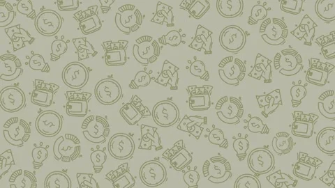 Finance doodles a repeating pattern of financial and idearelated icons. Video stock 334368247