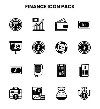 Finance DuoTone Design Icons Pack Stock Illustration