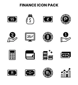 Finance DuoTone Graphics Icons Pack Stock Illustration