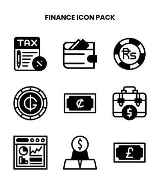 Finance DuoTone Set Icons Pack Stock Illustration