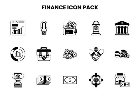 Finance DuoTone Vector Icons Pack Stock Illustration
