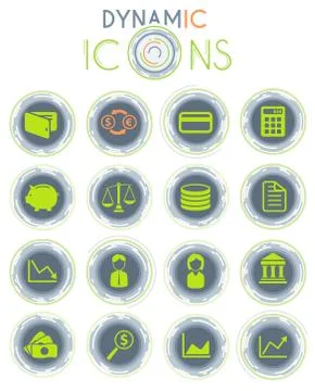 Finance dynamic icons Stock Illustration