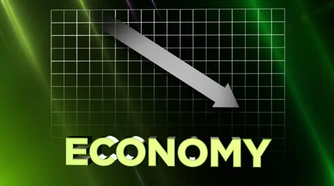Finance-Economy with Down Arrow Stock Footage 26101887
