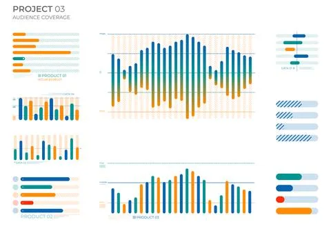 Finance elements charts in color. Vector illustration. Stock Illustration