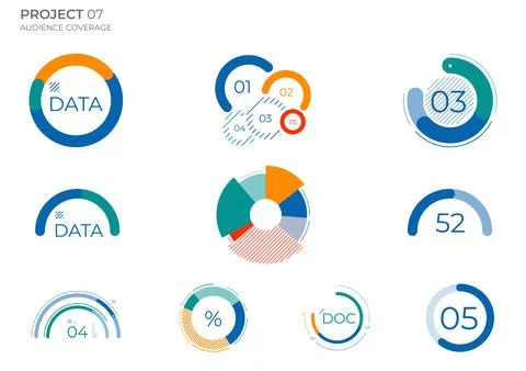 Finance elements commercial charts. Abstract visual vector illustration. Illustrazione stock