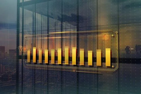 Finance elements commercial charts. Abstract visual bitmap illustration. Stock Illustration