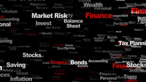 Finance Endless Keywords Animation 库存影片 322147489