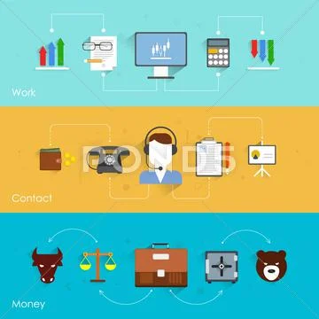 Finance exchange banner Stock Illustration