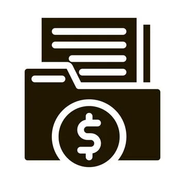 Finance Files Icon Vector Glyph Illustration Illustrazione stock