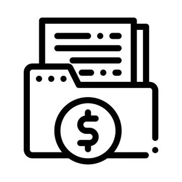 Finance Files Icon Vector Outline Illustration Illustrazione stock