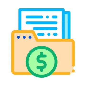 Finance Files Icon Vector Outline Illustration Illustrazione stock
