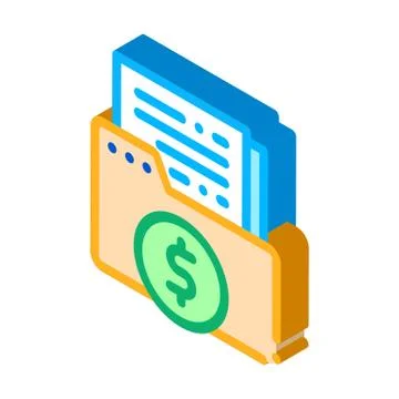 Finance Files isometric icon vector illustration Illustrazione stock