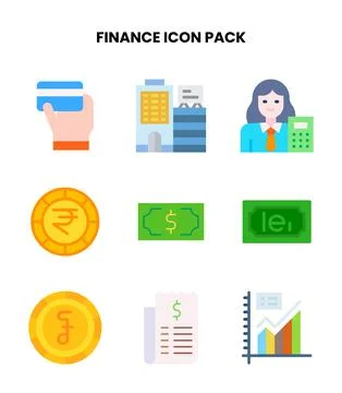 Finance Flat Graphics Icons Pack Stock-Illustration