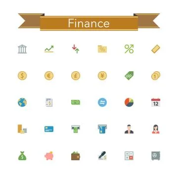 Finance Flat Icons Stock Illustration