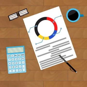 Finance flowchart on workplace Illustrazione stock