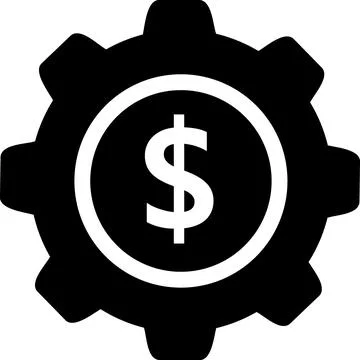 Finance gear configuration and settings icon Stock Illustration