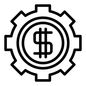 Finance gear icon outline vector. Job dashboard イラスト素材