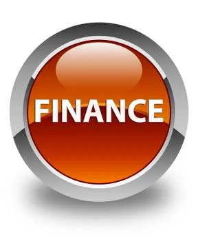 Finance glossy brown round button Stock Illustration