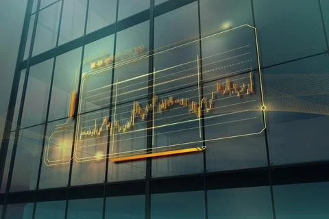 Finance gold elements commercial charts. Abstract bitmap illustration. Stock Illustration