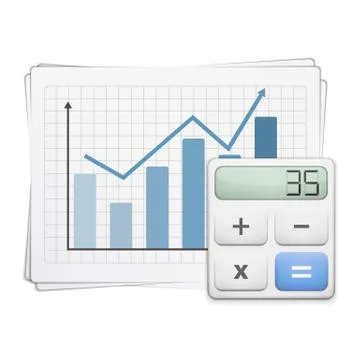 Finance Graph and Calculator Stock Illustration
