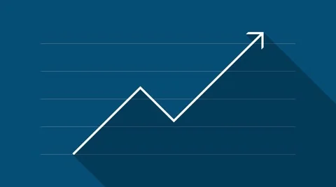 Finance Graph (blue) - Flat Design Stock Footage 45875382