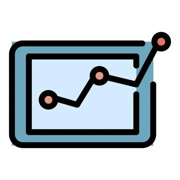 Finance graph chart icon color outline vector Illustrazione stock