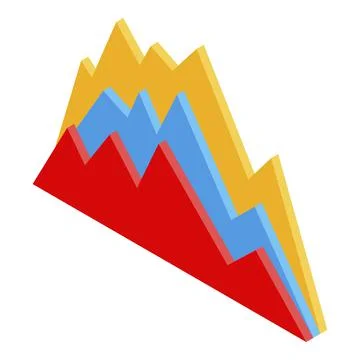 Finance graph chart icon, isometric style Stock Illustration