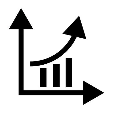 Finance graph chart icon, simple style Stock Illustration