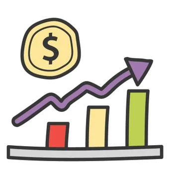 Finance graph icon, flat vector design. Stock Illustration