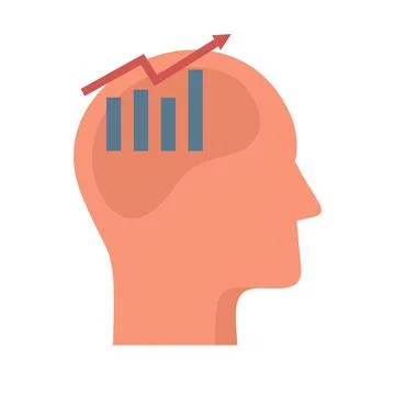 Finance graph neuromarketing icon flat isolated Stock Illustration