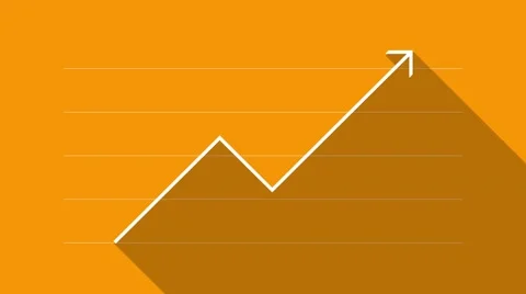 Finance Graph (orange) - Flat Design Stock Footage 45875353