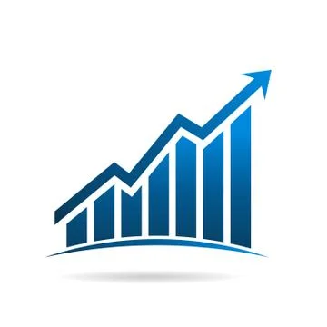 Finance graphic up rising logo Stock Illustration