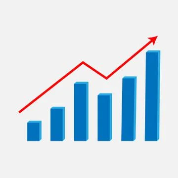 Finance grow graph Stock Illustration