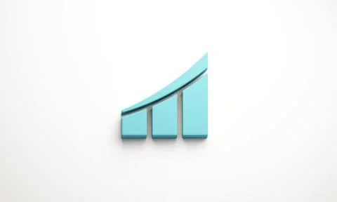 Finance Growth Bar Graph. 3D Render Illustration Illustrazione stock