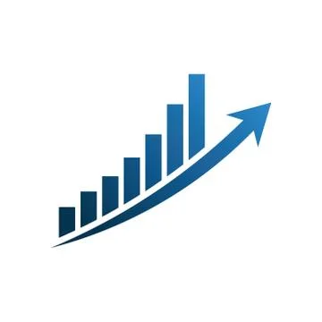 Finance Growth chart graphic bars up rising arrow. Vector Illustration Design Stock Illustration