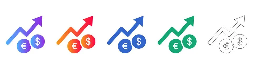 Finance Growth Icon Set Stock Illustration